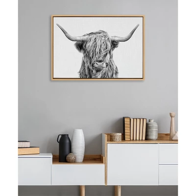 23" X 33" Sylvie Highland Cow II Framed Canvas By Simon Te Of Tai Prints Natural - Kate & Laurel All Things Decor 5 23" X 33" Sylvie Highland Cow II Framed Canvas By Simon Te Of Tai Prints Natural - Kate & Laurel All Things Decor - Image 5