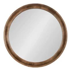 22" Colfax Round Wall Mirror Natural - Kate & Laurel All Things Decor