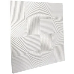 48" X 48" Wood Geometric Carved Wall Decor White - CosmoLiving By Cosmopolitan