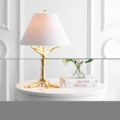 33.5" Galen Resin Table Lamp (Includes LED Light Bulb) Gold - JONATHAN Y