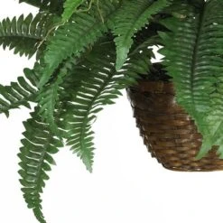 18" X 29" Artificial Boston Fern Silk Hanging Basket - Nearly Natural