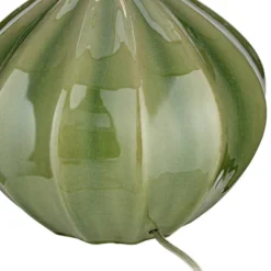 360 Lighting Modern Table Lamp With USB Charging Port 20.5" High Green Ribbed Ceramic Oatmeal Fabric Drum Shade For Bedroom Desk (Color May Vary) -Decora Shop GUEST 753399ec 6a90 40ec 9e02 fb3b257e4c6c