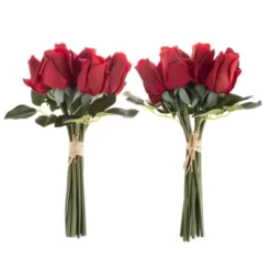 Artificial Rose Bud Bundles ? 24PC Real Touch Fake 11.5-Inch Flowers With Stems For Home Décor, Wedding, Or Bridal/Baby Showers By Pure Garden (Red) -Decora Shop GUEST 7538bb87 255e 4a5e 8f44 c5217950add8