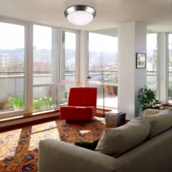 360 Lighting Modern Ceiling Light Flush Mount Fixture 13" Wide Brushed Nickel 2-Light Frosted Glass Dome Shade For Bedroom Kitchen Living Room Hallway -Decora Shop GUEST 7642ea5e 7e6f 4ebe a62c 10b631419d65