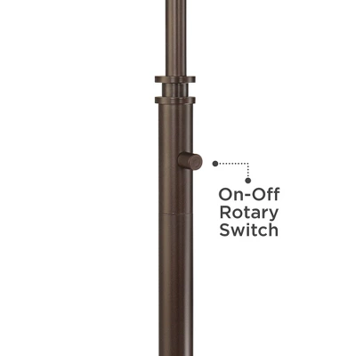 Possini Euro Design Modern Floor Lamp With USB Port 62 1/2" Tall Oil Rubbed Bronze Boom Arm Brown Drum Shade For Living Room House 4 Possini Euro Design Modern Floor Lamp With USB Port 62 1/2" Tall Oil Rubbed Bronze Boom Arm Brown Drum Shade For Living Room House - Image 4