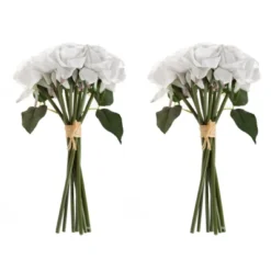 Artificial Open Rose Bundles ? 18PC Real Touch Fake 11.5-Inch Flowers With Stems For Home Décor, Wedding Or Bridal/Baby Showers By Pure Garden (White) 12 Artificial Open Rose Bundles ? 18PC Real Touch Fake 11.5-Inch Flowers With Stems For Home Décor, Wedding Or Bridal/Baby Showers By Pure Garden (White) -Decora Shop GUEST 770d2aac 8ab8 4966 aab7 065ec3ed2c80