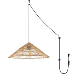 20.25" 1-Light Nova Farmhouse Coastal Rattan LED Pendant Brown - JONATHAN Y -Decora Shop GUEST 77738ad4 28aa 47f5 9f94 f83d6fce31b1