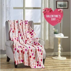 Valentine's Day Love & Hearts Collection Ultra Plush & Comfy Throw Blanket (50" X 60")