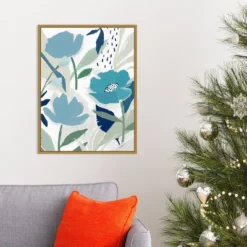 18" X 24" Song Of The Wind I Blue Flowers By Isabelle Z Framed Canvas Wall Art - Amanti Art -Decora Shop GUEST 7b375657 69e1 4eb2 9019 4d70c1942cc4