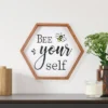 Northlight 16" Wooden Framed "Bee Yourself" Metal Sign Spring Wall Or Tabletop Decor
