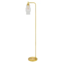 63" Kyra Pillar Shade Floor Lamp Gold - River Of Goods -Decora Shop GUEST 7f70c47b be58 4fd2 a21f 4faf0d15855d
