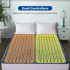 Costway 84'' X 90'' Flannel Heated Blanket Electric Throw W/ Dual Controllers BlueRedBeigeGray -Decora Shop GUEST 800b4dd1 c09f 4696 b9e8 7c7ed6d182a3