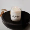 Sweet Water Decor Oh Baby Ecru Label 9oz Clear Jar Soy Candle