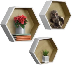 Sorbus Decorative Hexagon Floating Shelf Set Of 3 White -Decora Shop GUEST 83ff52aa c263 4c47 bfd1 a60542d9dc73