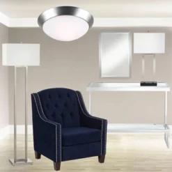 360 Lighting Modern Ceiling Light Flush Mount Fixture 13" Wide Brushed Nickel 2-Light Frosted Glass Dome Shade For Bedroom Kitchen Living Room Hallway -Decora Shop GUEST 8759d2b5 100c 402d 9918 642b2636e1f2