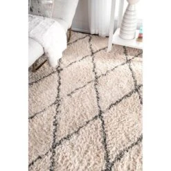 NuLOOM Sheba Cotton Diamond Shaggy Area Rug -Decora Shop GUEST 88157794 55da 4d00 a03d b21e86733383