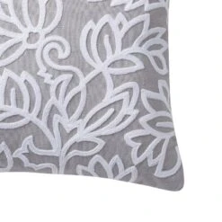 12"x20" Oversize Chainstitch Floral Lumbar Throw Pillow White/Gray - VCNY Home -Decora Shop GUEST 8ab5c542 0644 4385 99e7 7ef22148d5d7