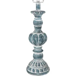 Regency Hill Tanya Traditional Table Lamps 26 1/2" High Set Of 2 Blue Washed Tapered Drum Shade For Bedroom Living Room Bedside Nightstand Office Kids -Decora Shop GUEST 8ba7a1e2 91f0 4eed 9537 fcd4347cb76a