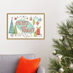 23" X 16" Merry And Bright Christmas Tree By Janelle Penner Framed Canvas Wall Art - Amanti Art -Decora Shop GUEST 8c49ea0b 2a1c 42c7 b909 decb7f80f604