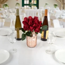 Artificial Rose Bud Bundles ? 24PC Real Touch Fake 11.5-Inch Flowers With Stems For Home Décor, Wedding, Or Bridal/Baby Showers By Pure Garden (Red) -Decora Shop GUEST 8cb03e7a f2e5 43e4 9314 cd838ad078b0