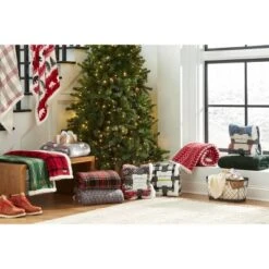 50"x60" Solid Mingled Faux Shearling Reversible Throw Blanket - Eddie Bauer -Decora Shop GUEST 8f32b499 fd82 44b3 8475 641cec8f6458