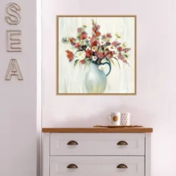 22" X 22" Coastal Bouquet Autumn By Silvia Vassileva Framed Canvas Wall Art Light Brown - Amanti Art -Decora Shop GUEST 8f7a7bd7 9a76 4f56 9f69 dcb84065afbb