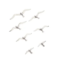 Set Of 7 Aluminum Bird Floating Flock Of Wall Decors Silver - Olivia & May -Decora Shop GUEST 8ff9146e 5eff 4760 b4ce f3e784e5a3bd