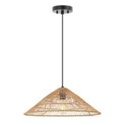 20.25" 1-Light Nova Farmhouse Coastal Rattan LED Pendant Brown - JONATHAN Y -Decora Shop GUEST 8ff9c6f0 3bea 49eb 95c5 7b8578c88b06
