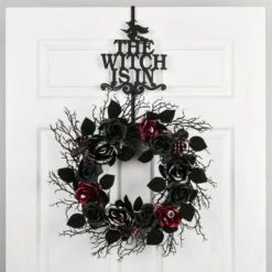 National Tree Company 18" Halloween “The Witch Is In" Wreath Hanger -Decora Shop GUEST 92684d8d e07f 406e 86fe 093f783962de