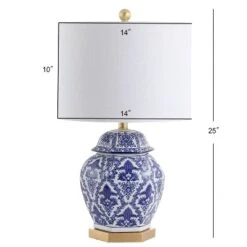25" Ceramic/Metal Gretchen Ginger Jar Table Lamp (Includes LED Light Bulb) Blue - JONATHAN Y 5 25" Ceramic/Metal Gretchen Ginger Jar Table Lamp (Includes LED Light Bulb) Blue - JONATHAN Y -Decora Shop GUEST 9343ee63 dfb1 435c 9a95 78727bf58f1d