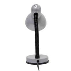 14.25" Traditional Fundamental Metal Desk Task Lamp And Bowl Shaped Shade With Flexi Gooseneck Slate Gray - Creekwood Home