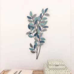 Metal Leaf Wall Decor With Gold Accent Blue - Olivia & May 21 Metal Leaf Wall Decor With Gold Accent Blue - Olivia & May -Decora Shop GUEST 9721ab20 2576 4d6c 9a90 0633904cee5f