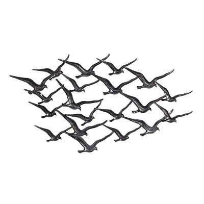 Metal Bird Flying Flock Of Wall Decor Gold - Olivia & May 3 Metal Bird Flying Flock Of Wall Decor Gold - Olivia & May - Image 3