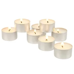 8hr Long Burning Tea Light Unscented Candles White - Stonebriar Collection -Decora Shop GUEST 97ff74e6 2054 40cd 9591 9a8d9338c14a