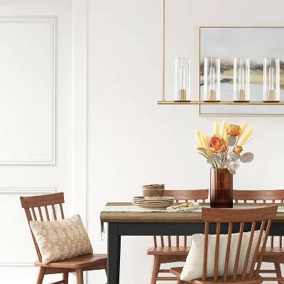 Lyndon Linear Chandelier Brass - Threshold™ 2 Lyndon Linear Chandelier Brass - Threshold™ - Image 2