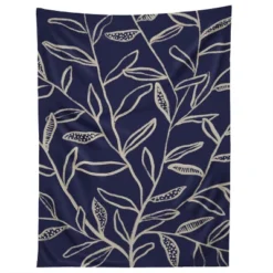 Alisa Galitsyna Navy Blue Patterned Leaves Tapestry - Society6 -Decora Shop GUEST 98f9bfb2 99ae 4784 8ddf c93596e9a1f7