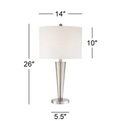 360 Lighting Geoff Modern Table Lamps 26" High Set Of 2 Brushed Nickel With USB Charging Port Table Top Dimmers White Drum Shade For Living Room Desk -Decora Shop GUEST 9cb7cad8 dad5 4ba8 983f 17475b0cabb7