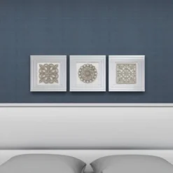 Glass Floral Wall Decor With Embossed Details Set Of 3 White - Olivia & May 33 Glass Floral Wall Decor With Embossed Details Set Of 3 White - Olivia & May -Decora Shop GUEST 9d88e4f5 ee2f 4a69 b305 93962ef69db6