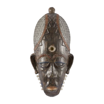 18" X 8" Polystone Mask Primitive African Sculpture Brown - Olivia & May 3 18" X 8" Polystone Mask Primitive African Sculpture Brown - Olivia & May - Image 3
