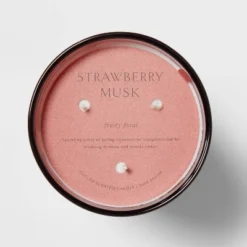 Colored Vase Glass With Dustcover Strawberry Musk Candle Red - Threshold™ -Decora Shop GUEST a1481056 0056 434b 8190 eafa8bcfa251