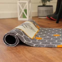 2'x3' ColorStar Bee Hex Door Mat Gray - Bungalow Flooring -Decora Shop GUEST a4c866e6 8c4f 4d3f 82ba af920456b642