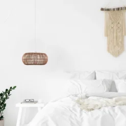 Fitz 1-Light Plug-In Or Hardwire Rattan Shade Pendant Lighting - Globe Electric -Decora Shop GUEST a501eafc f8a0 4245 adba 54978093fab5