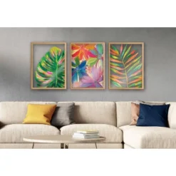 18" X 24" Blake Monstera Framed Printed Glass By Jessi Raulet Of Ettavee Natural - Kate & Laurel All Things Decor -Decora Shop GUEST aac978c4 9a43 4686 a426 b4ed8380c37f