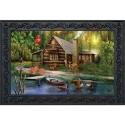 Lakeside Cabin Summer Doormat Camping Indoor Outdoor 30" X 18" Briarwood Lane