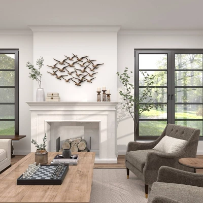 Metal Bird Flying Flock Of Wall Decor Gold - Olivia & May 7 Metal Bird Flying Flock Of Wall Decor Gold - Olivia & May - Image 7