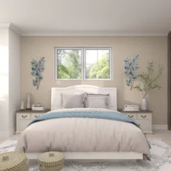 Metal Leaf Wall Decor With Gold Accent Blue - Olivia & May 30 Metal Leaf Wall Decor With Gold Accent Blue - Olivia & May -Decora Shop GUEST af1203a2 425d 4c87 8bff 7dc69b1d3236