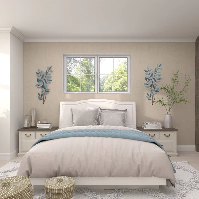 Metal Leaf Wall Decor With Gold Accent Blue - Olivia & May 14 Metal Leaf Wall Decor With Gold Accent Blue - Olivia & May - Image 14