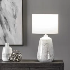 NuLOOM Pamona Ceramic 27" Table Lamp Lighting - Off White 27" H X 15" W X 15" D