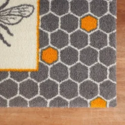 2'x3' ColorStar Bee Hex Door Mat Gray - Bungalow Flooring -Decora Shop GUEST b0b5709c 77e5 4aa7 a57d 80ab6c1acc99