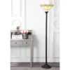 68.57" Moore Tiffany Style Torchiere Floor Lamp (Includes LED Light Bulb) Bronze - JONATHAN Y